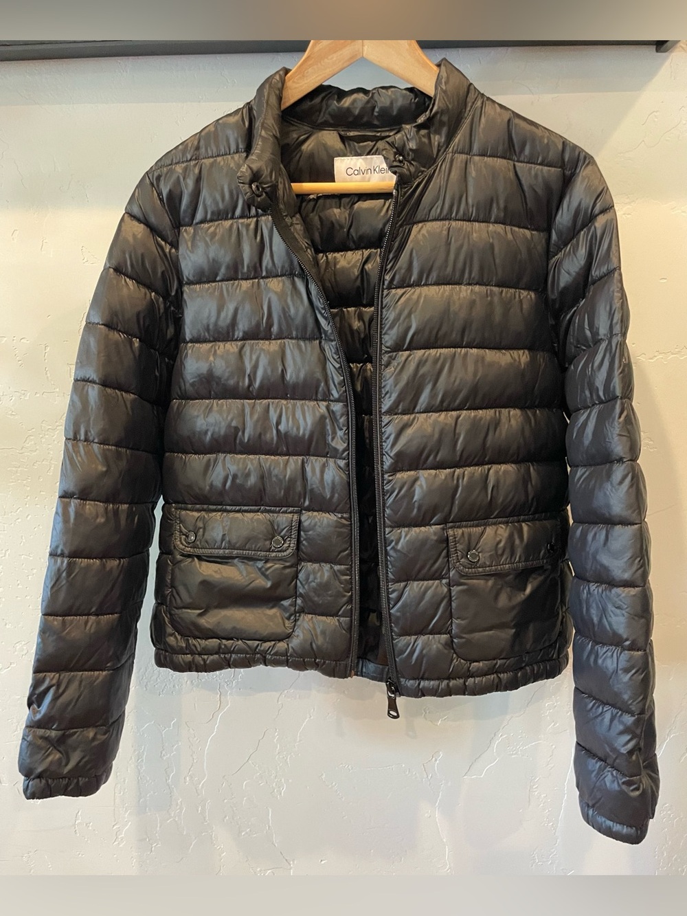 New Calvin Klein Black Quilted Packable Puffer Jacket M